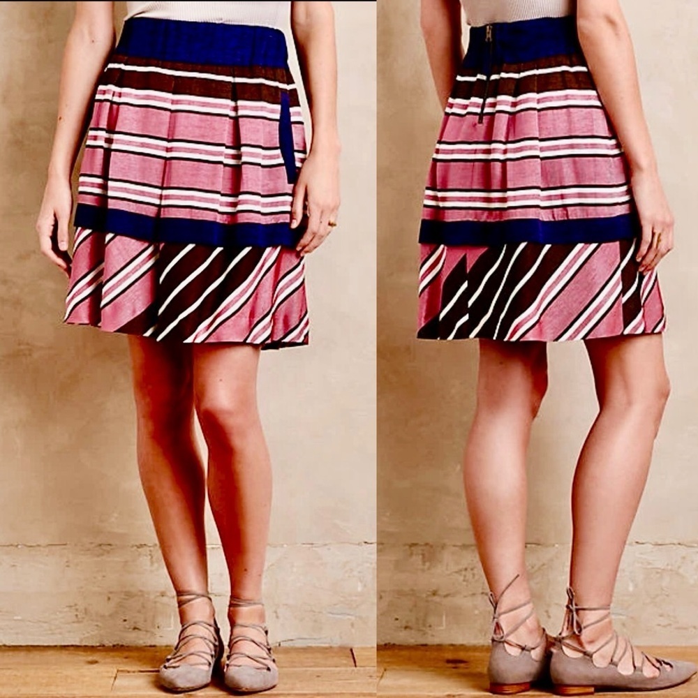 Anthropologie Maeve Striped Skirt